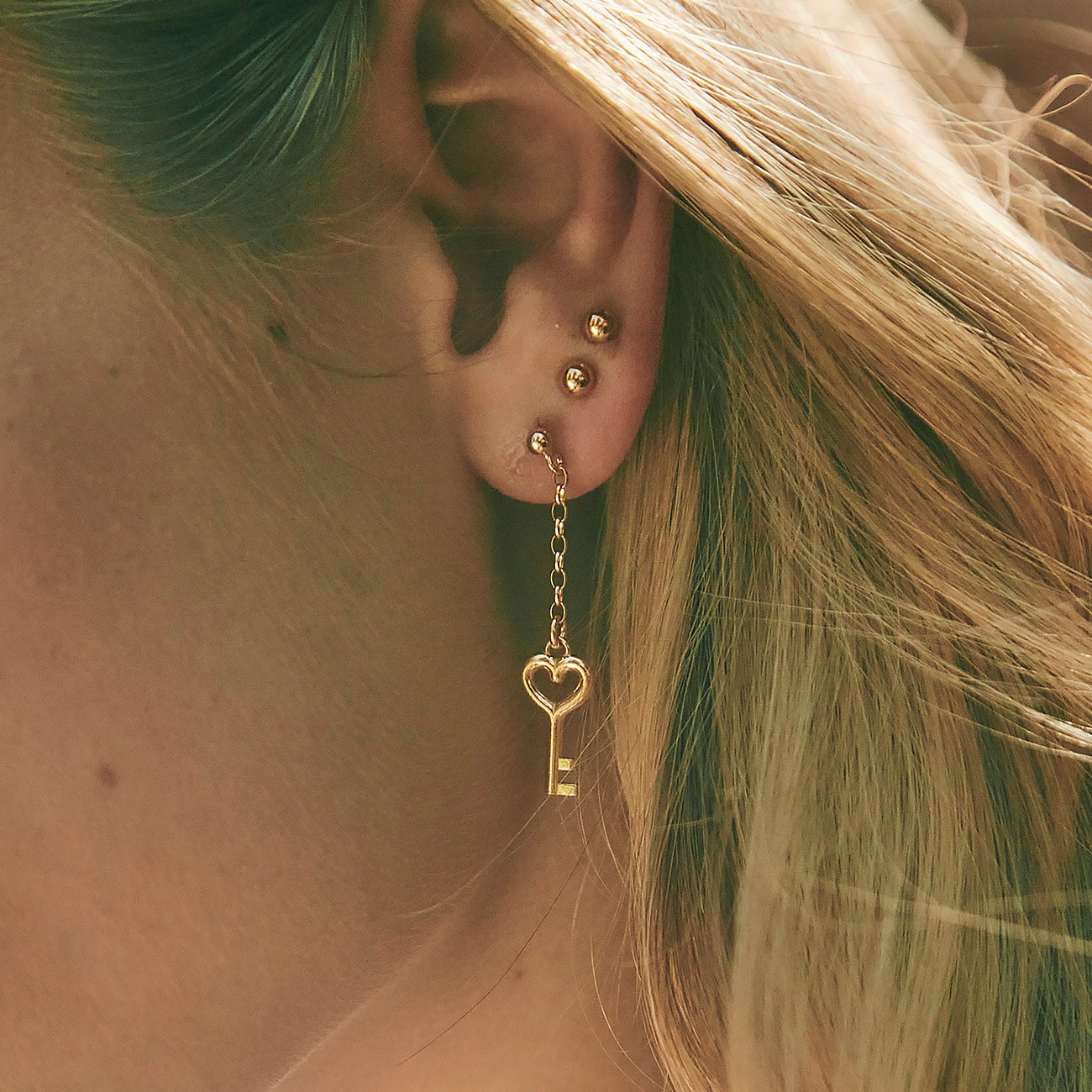 Key earrings, sterling silver 925