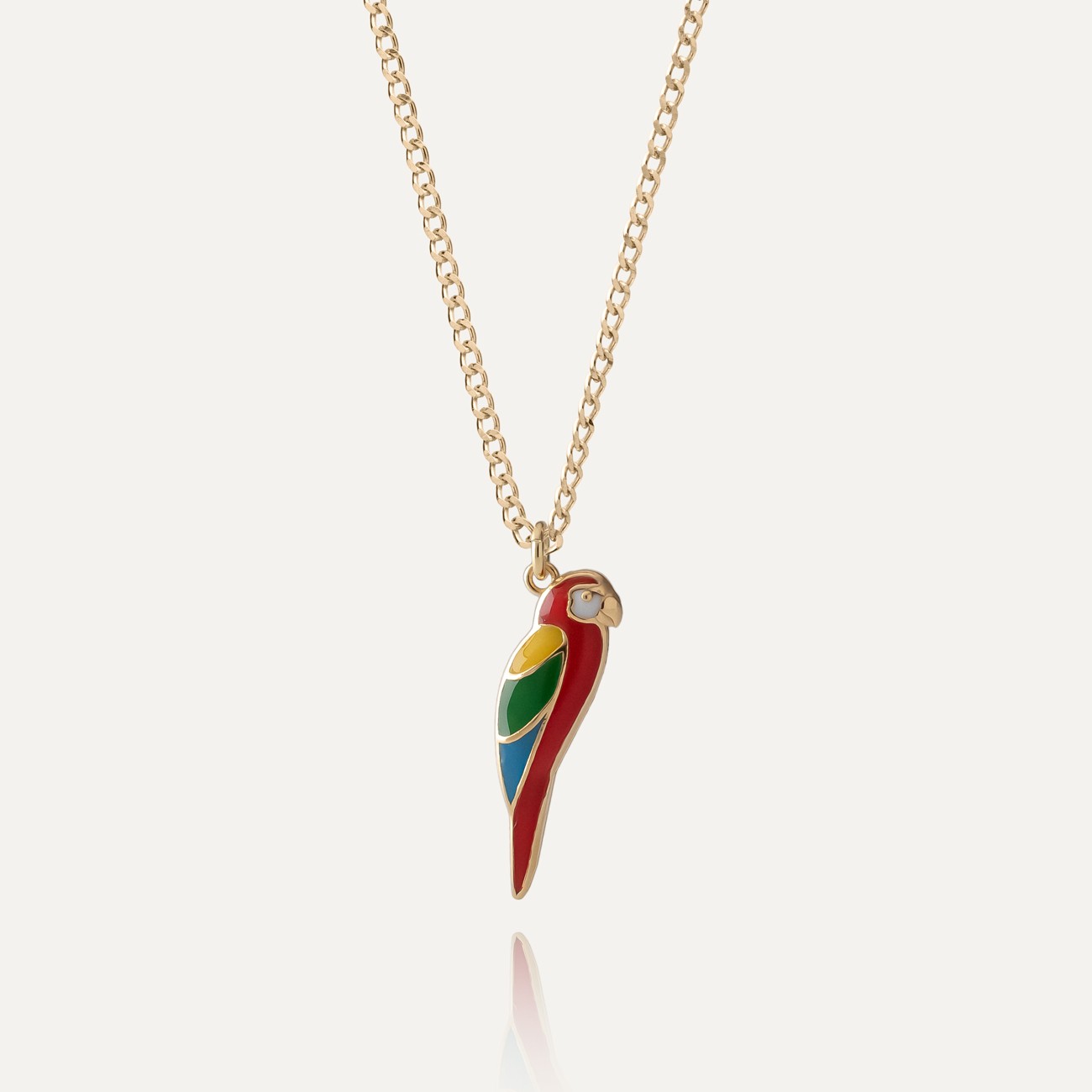 Parrot necklace, sterling silver 925