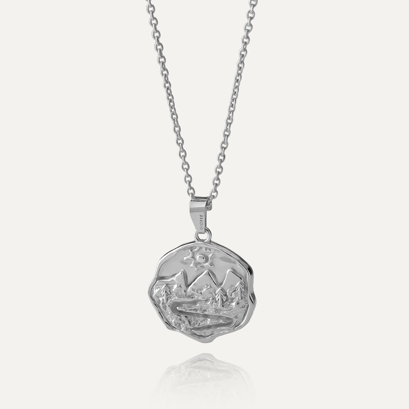 Mountain talisman necklace, sterling silver 925