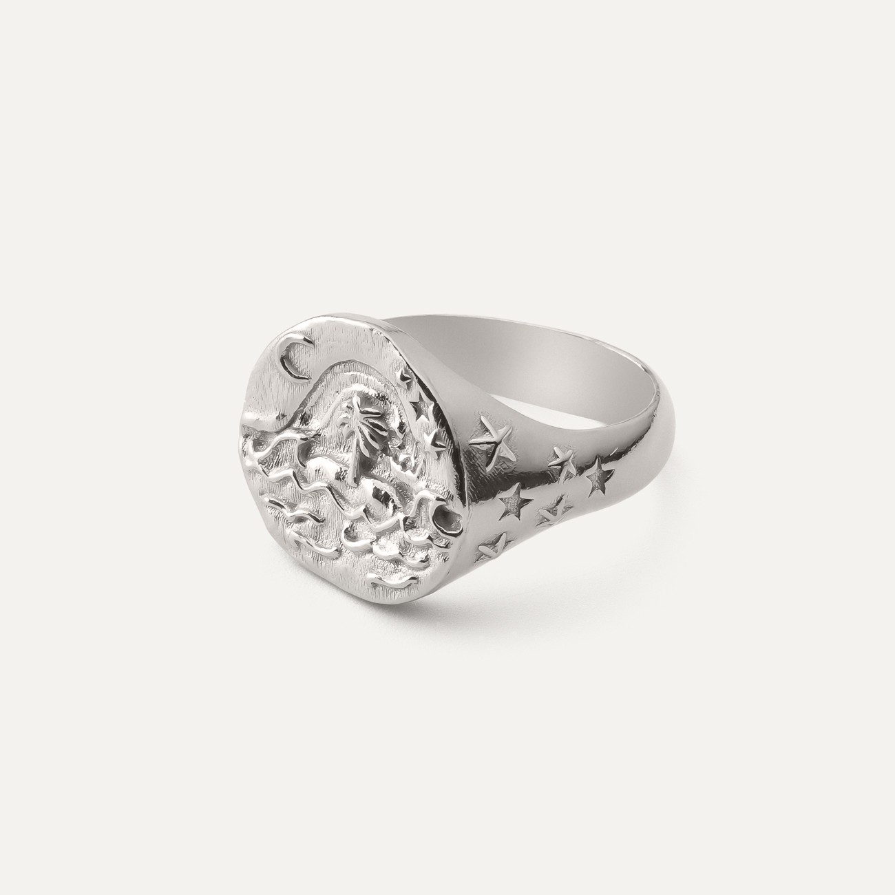 Sea signet ring, 925 silver