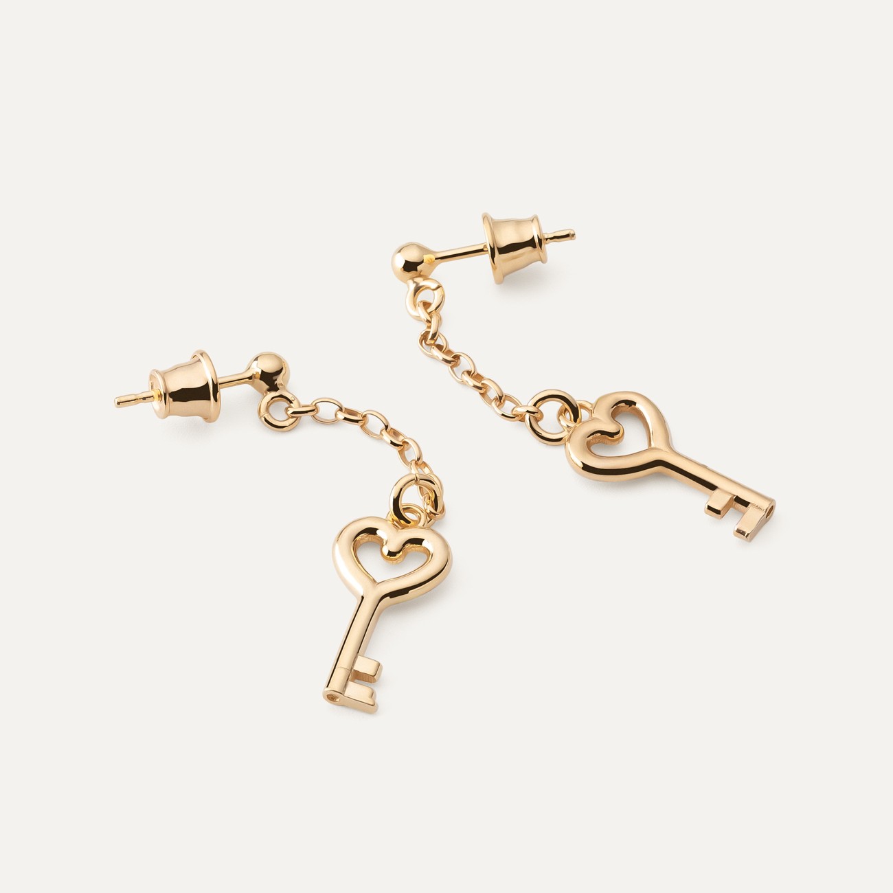 Key earrings, sterling silver 925
