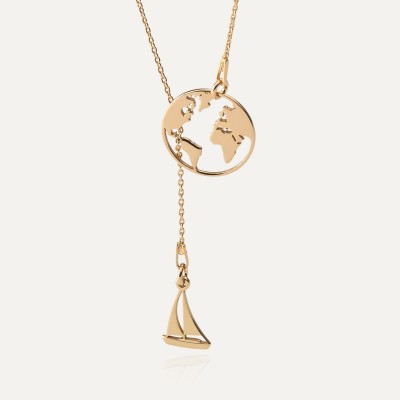 Sailboat globe necklace, sterling silver 925