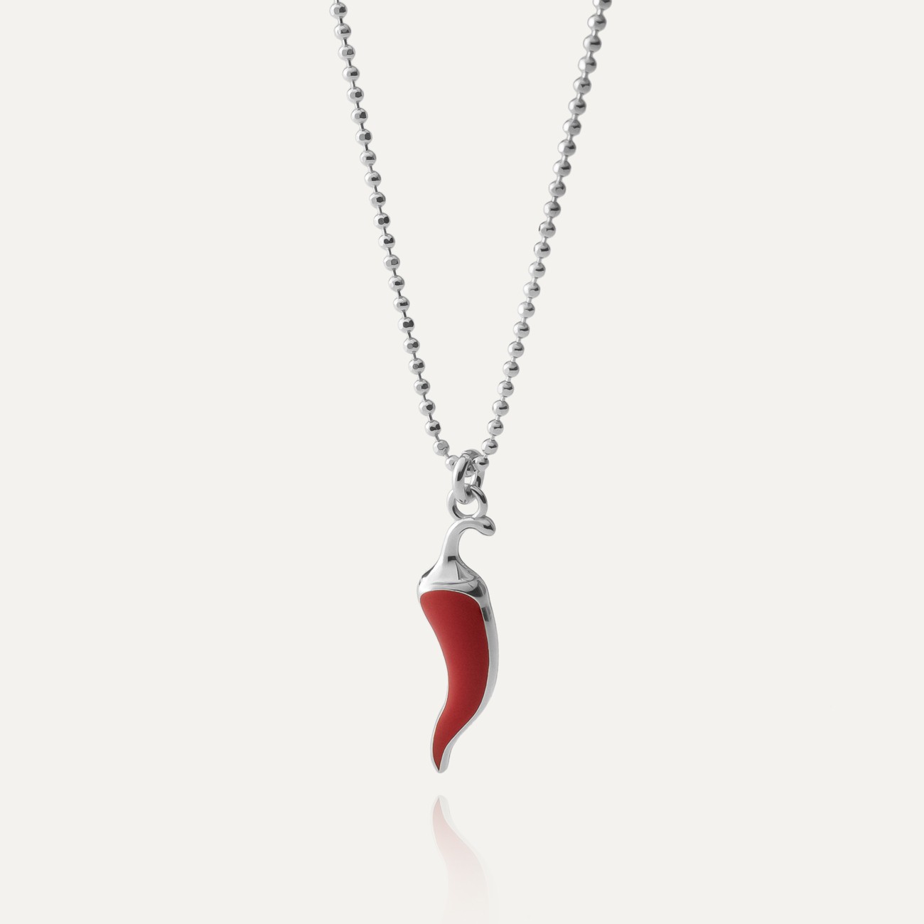 Chili pepper necklace, sterling silver 925
