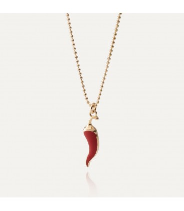 Chili pepper necklace, sterling silver 925