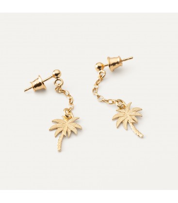 Palm tree chain earrings, sterling silver 925