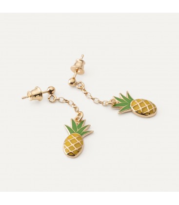 Pineapple earrings, sterling silver 925