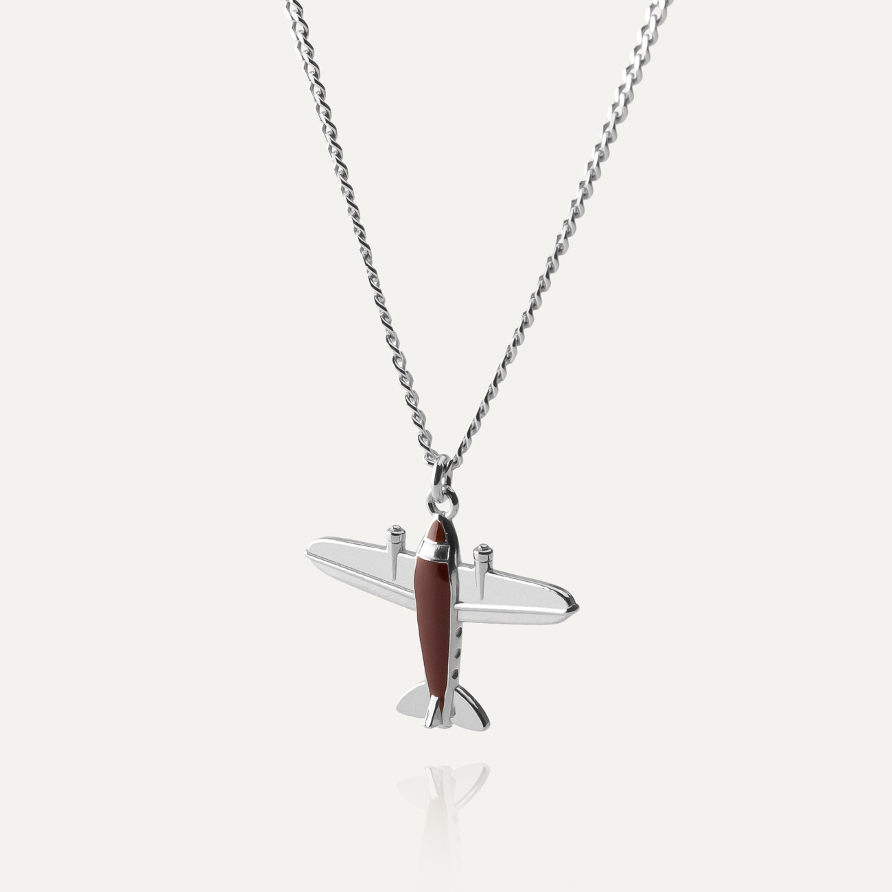 Airplane necklace, sterling silver 925