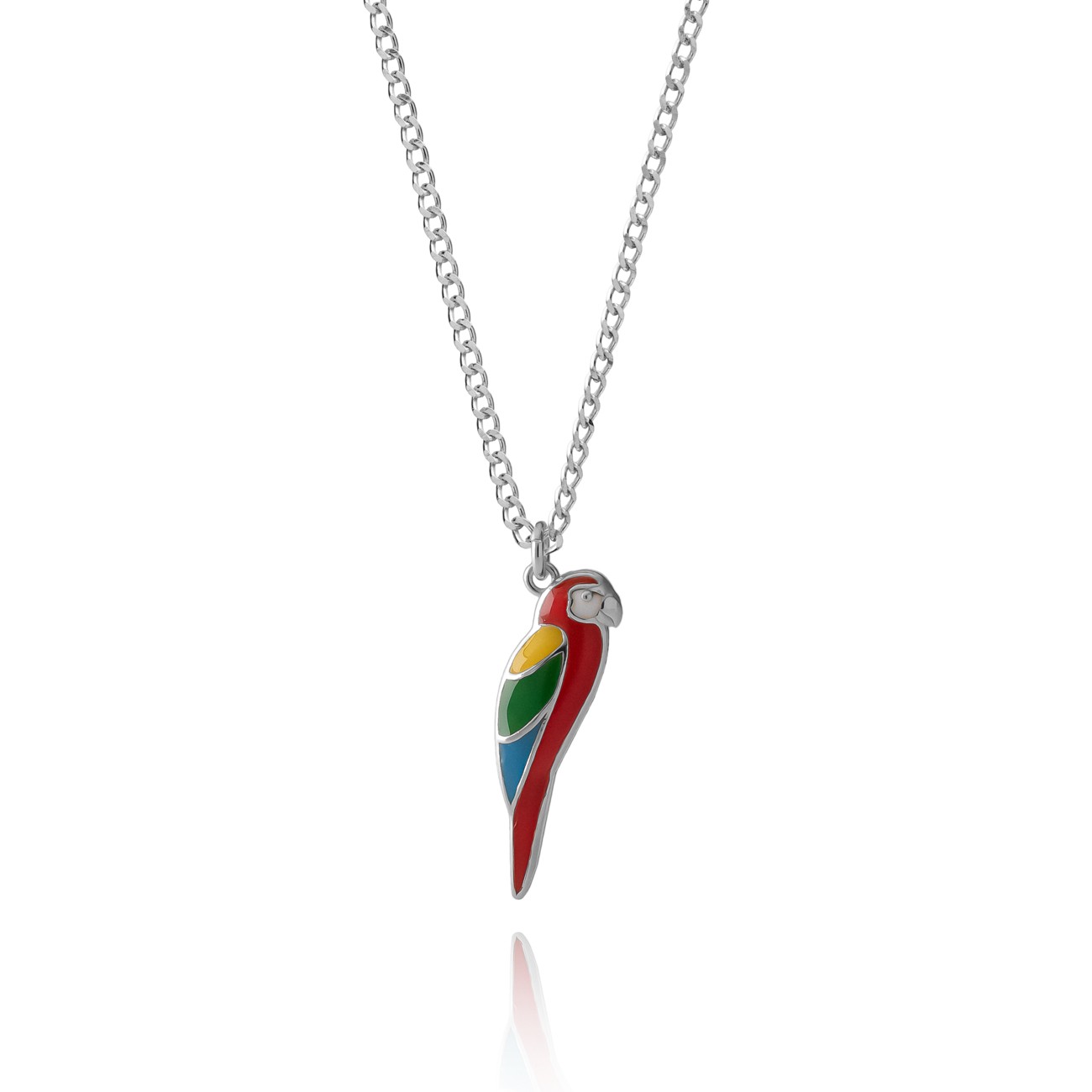 Parrot necklace, sterling silver 925