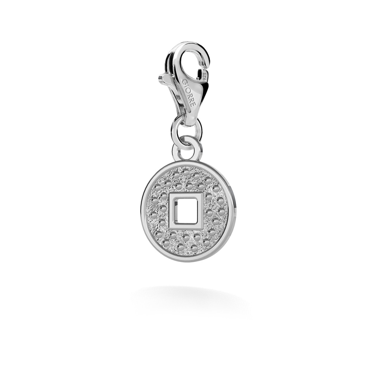 CHARM 40, CHINESE COIN, SILVER 925, RHODIUM OR GOLD PLATED