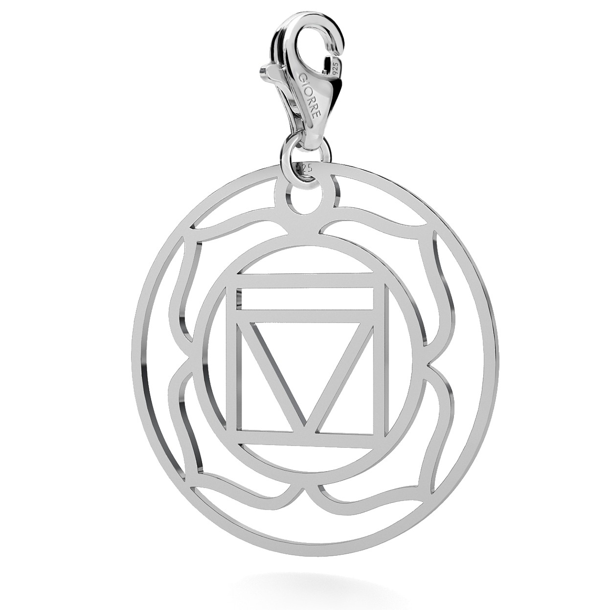 CHARM 74, ROOT CHAKRA, STERLING SILVER (925) RHODIUM OR GOLD PLATED