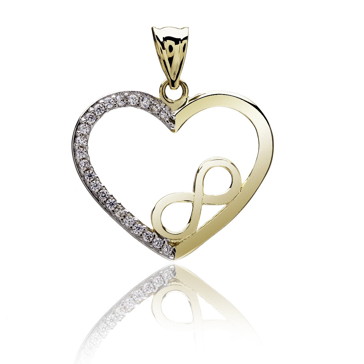 HEART WITH INFINITY SIGN PENDANT GOLD 14K