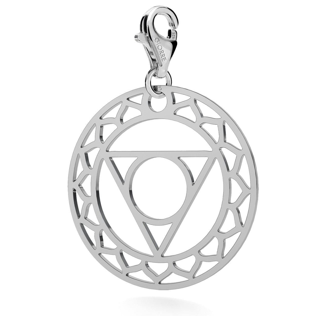 CHARM 70, THROAT CHAKRA, STERLING SILVER (925) RHODIUM OR GOLD PLATED