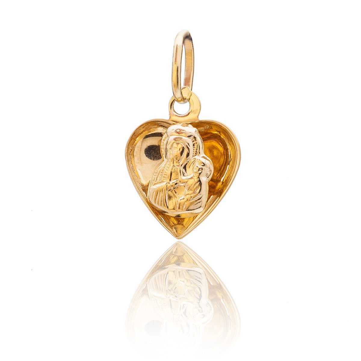 OUR LADY MEDALLION HEART GOLD 14K