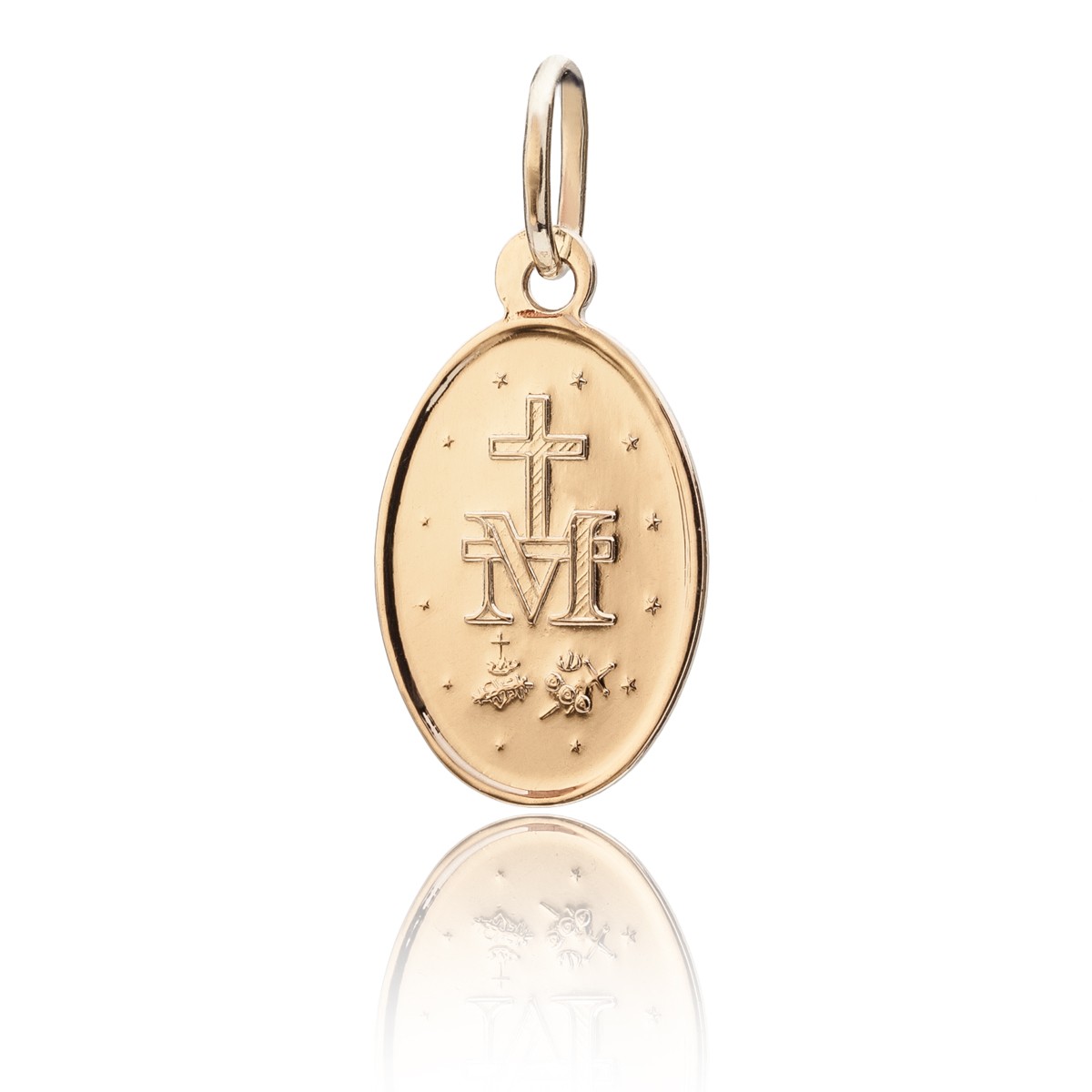 OUR LADY MIRACULOUS MEDAL SMALL GOLD 14K