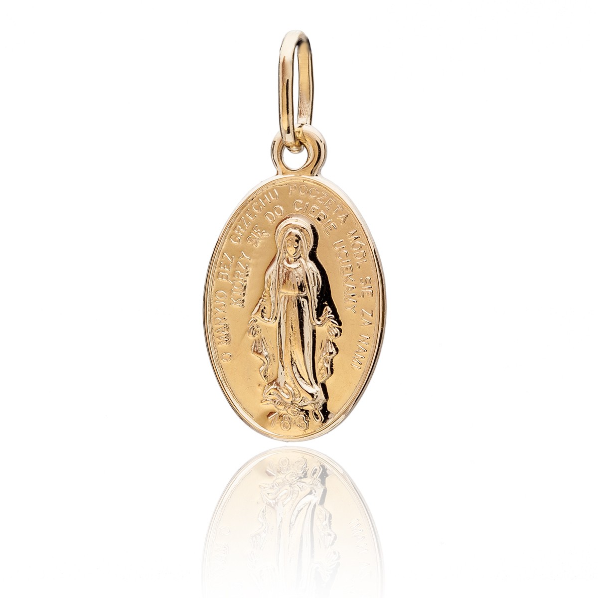 OUR LADY MIRACULOUS MEDAL SMALL GOLD 14K