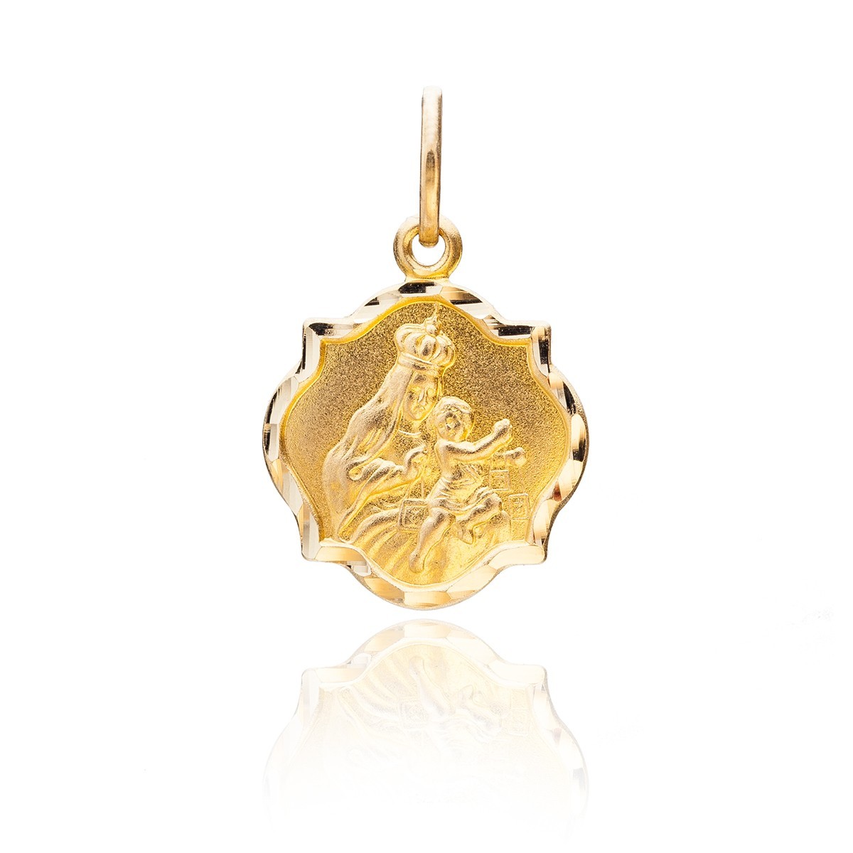 OUR LADY OF MERCY BIG MEDALLION GOLD 14K