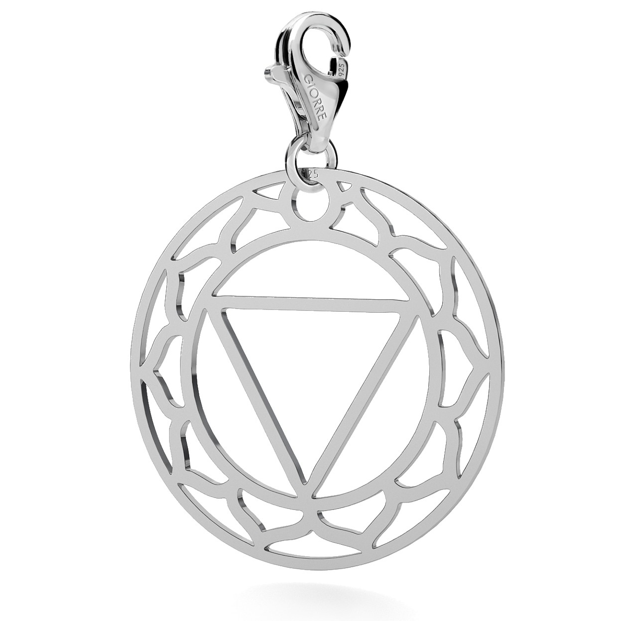 CHARM 72, NAVEL CHAKRA, STERLING SILVER (925) RHODIUM OR GOLD PLATED