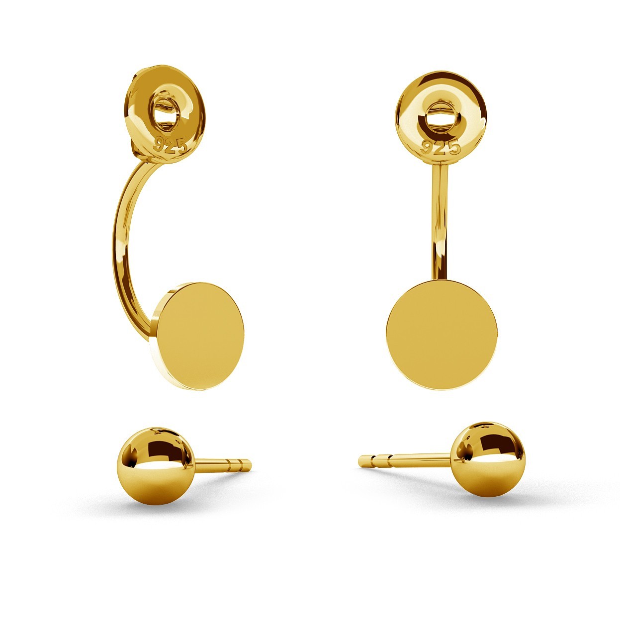SWING EARRINGS BALL & CIRCLE WITH ENGRAVE