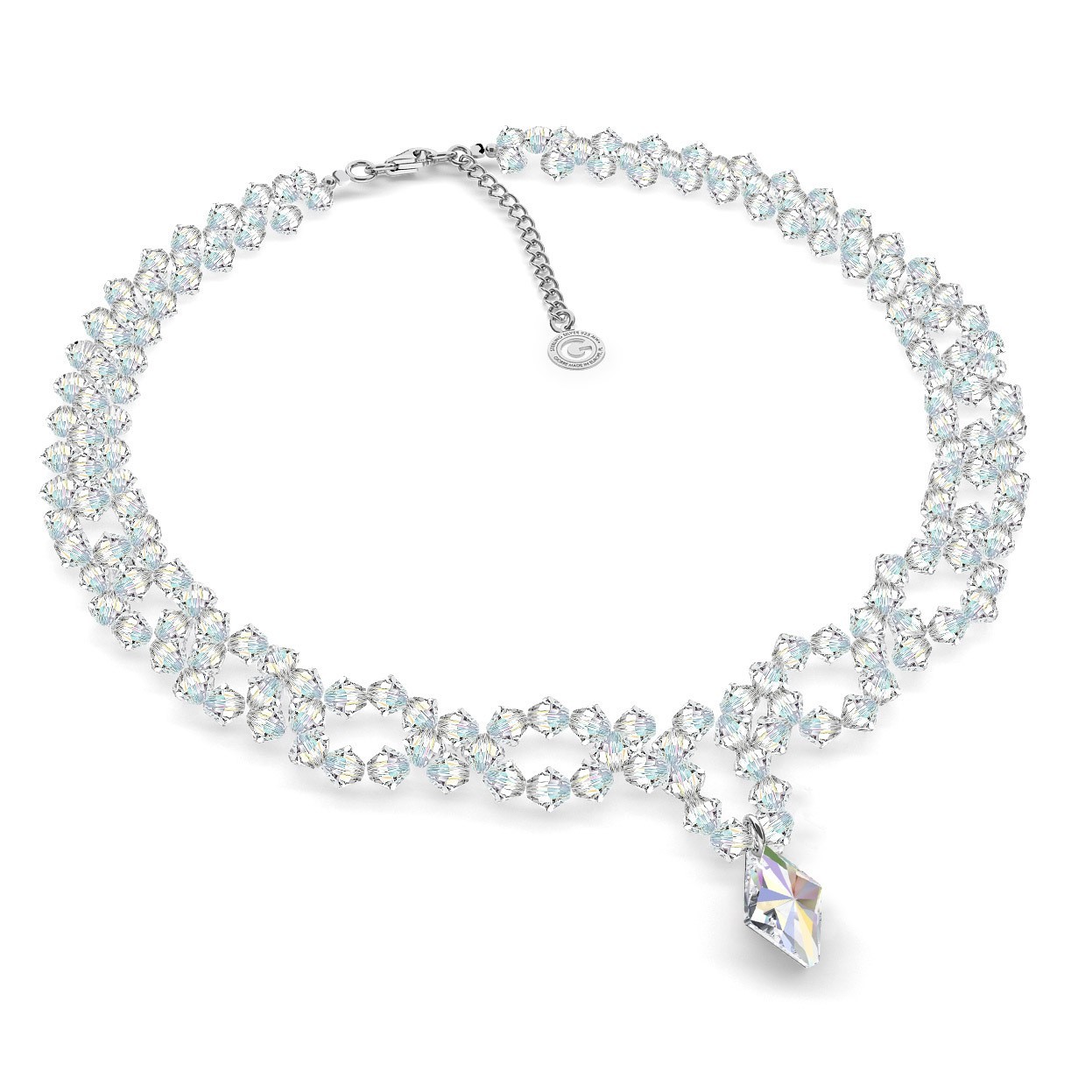 Halskette mit Swarovski Crystals, Hochzeitsschmuck - MODEL 2