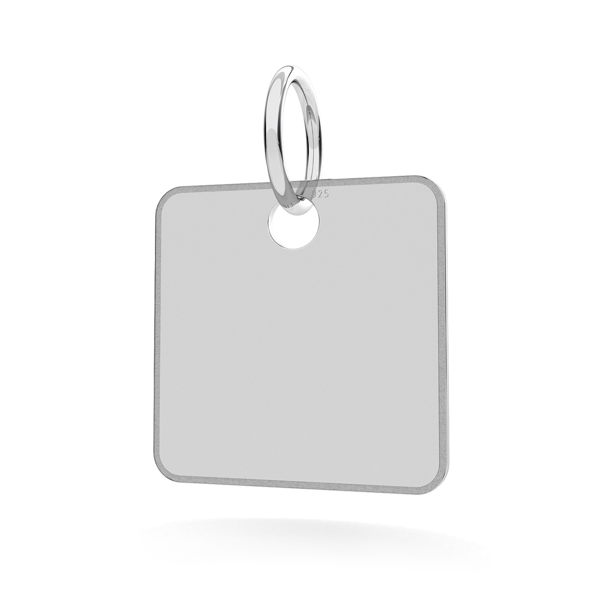 RECTANGLE ANIMAL ID PENDANT WITH ENGRAVED, STERLING SILVER, MODEL 1