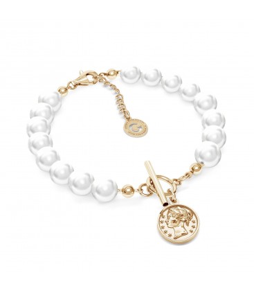 Pearls bracelet with coin, Silver 925