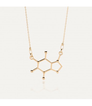 Caffeine necklace chemical formula sterling silver