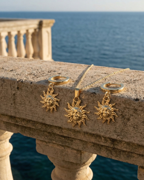 naszyjnik ze słońcem