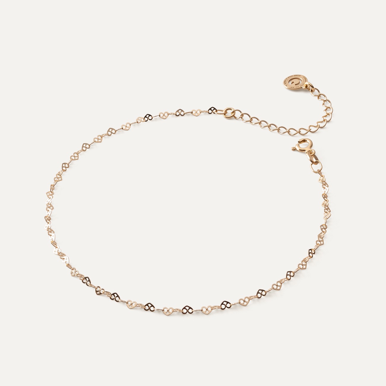 Heart anklet, 925 silver, gold plated