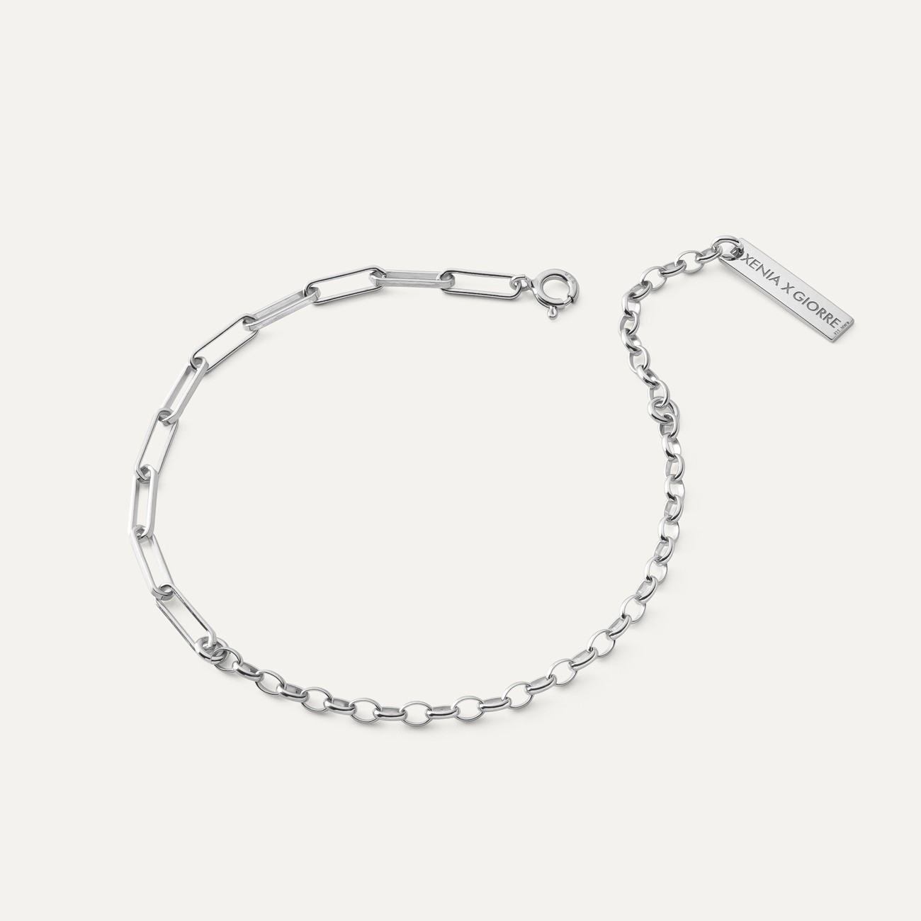 Armband aus zwei Ketten - 925er Silber platiniert