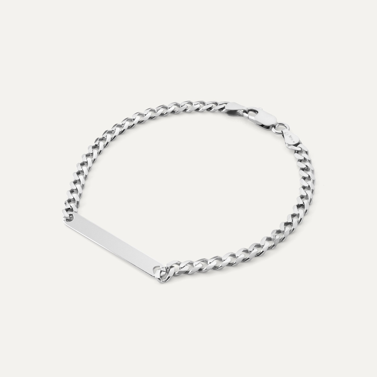 Rechteckiger anhänger armband panzer kette 925 mit gravur