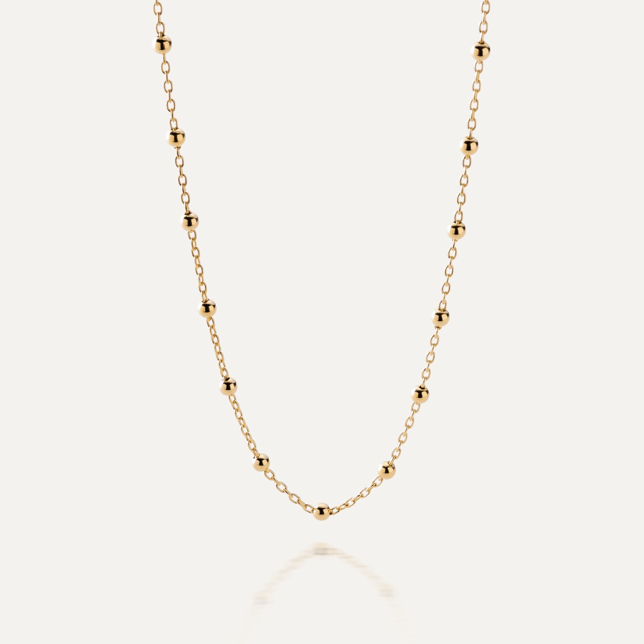 Zarte Kette mit Kugeln, 925er Silber, vergoldet