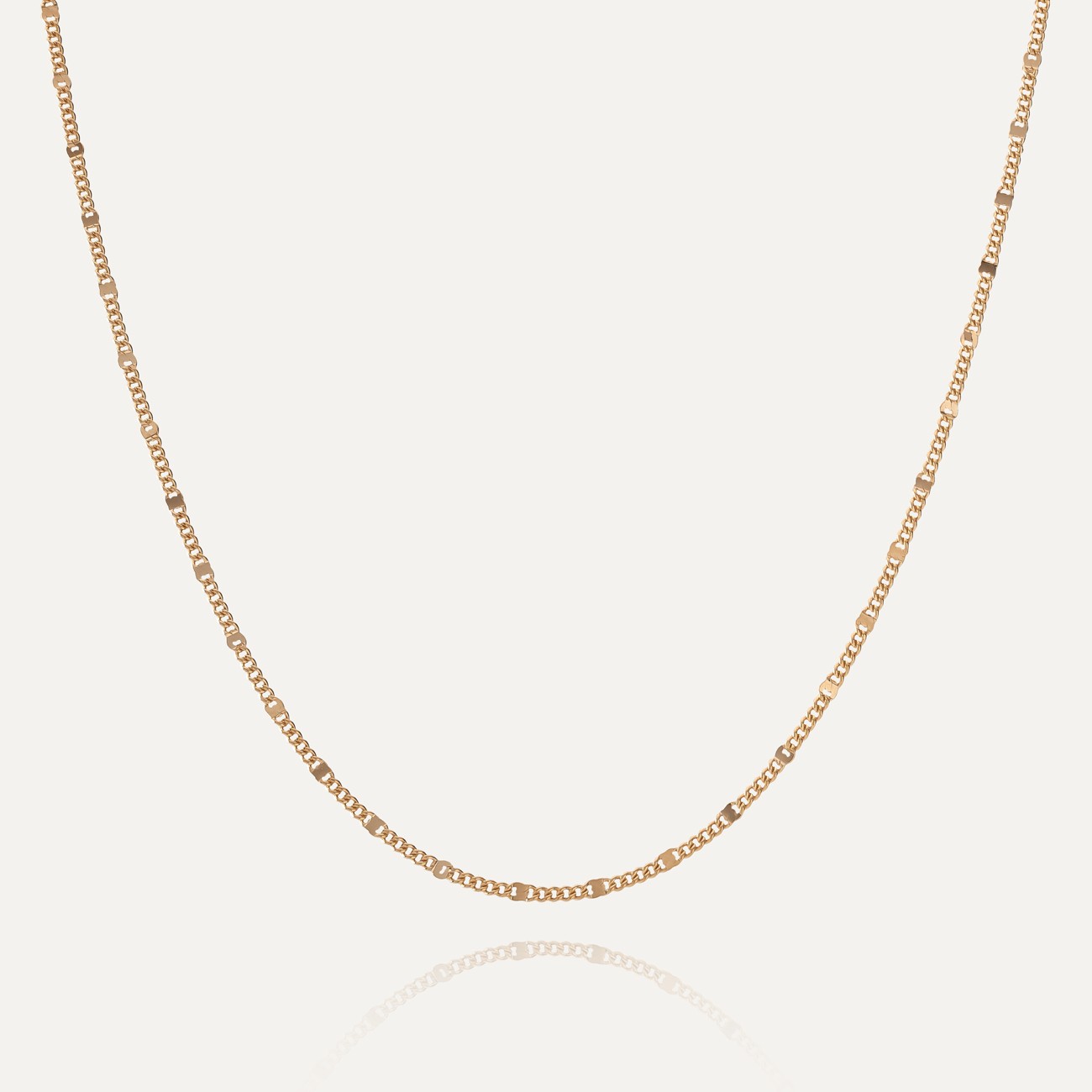 Delicate armor chain with plates, sterling silver 925, gold plated