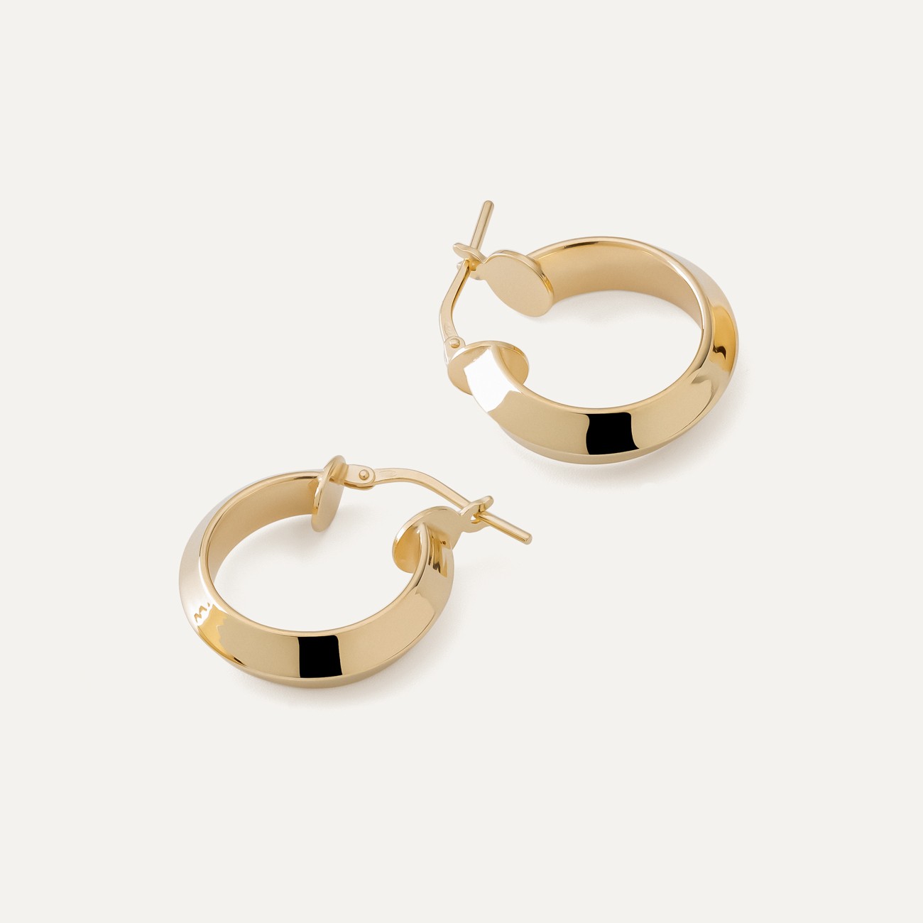 Kolczyki małe oponki - srebro 925 w złotym pokryciu