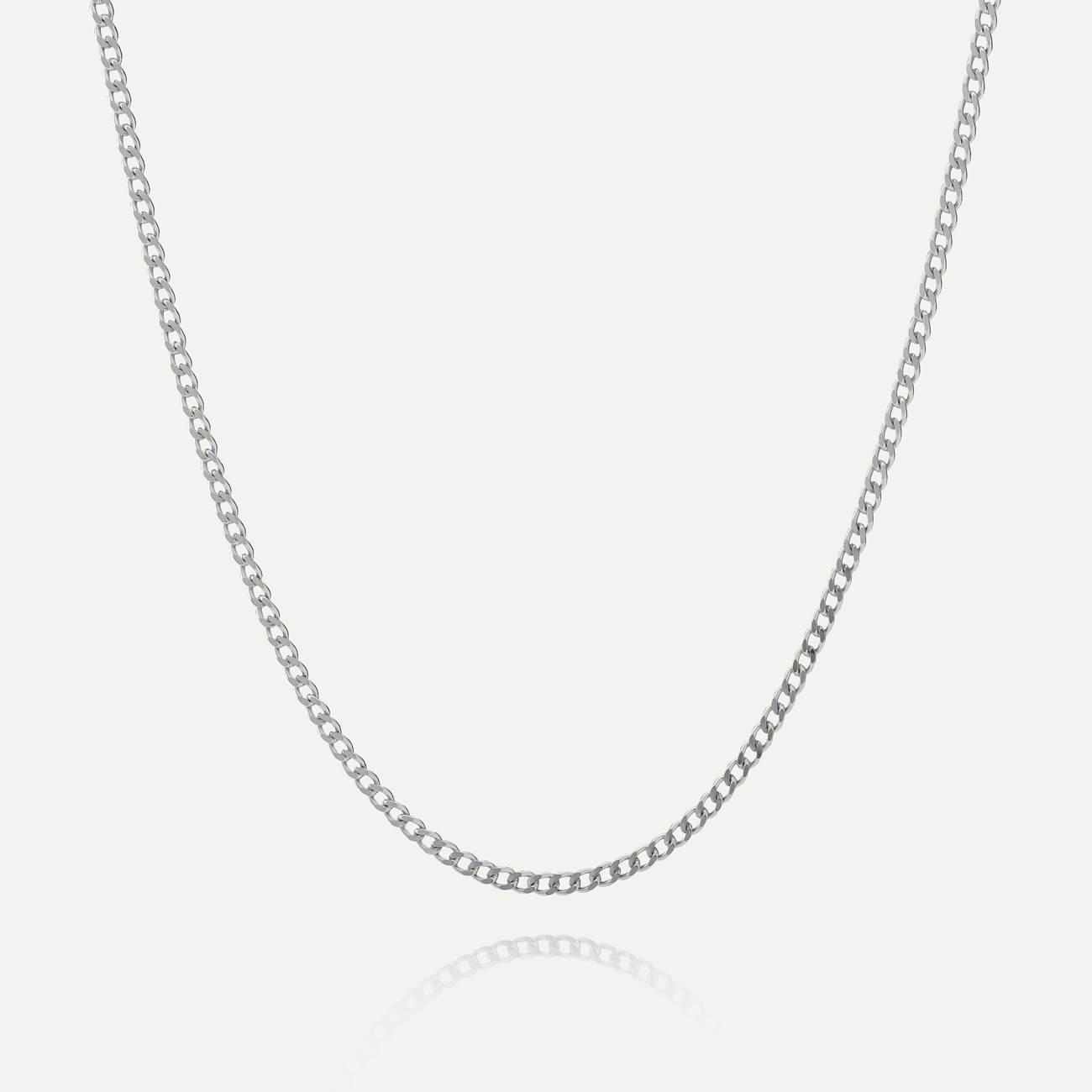 Diamond-cut chain, silver 925, platinum-plated