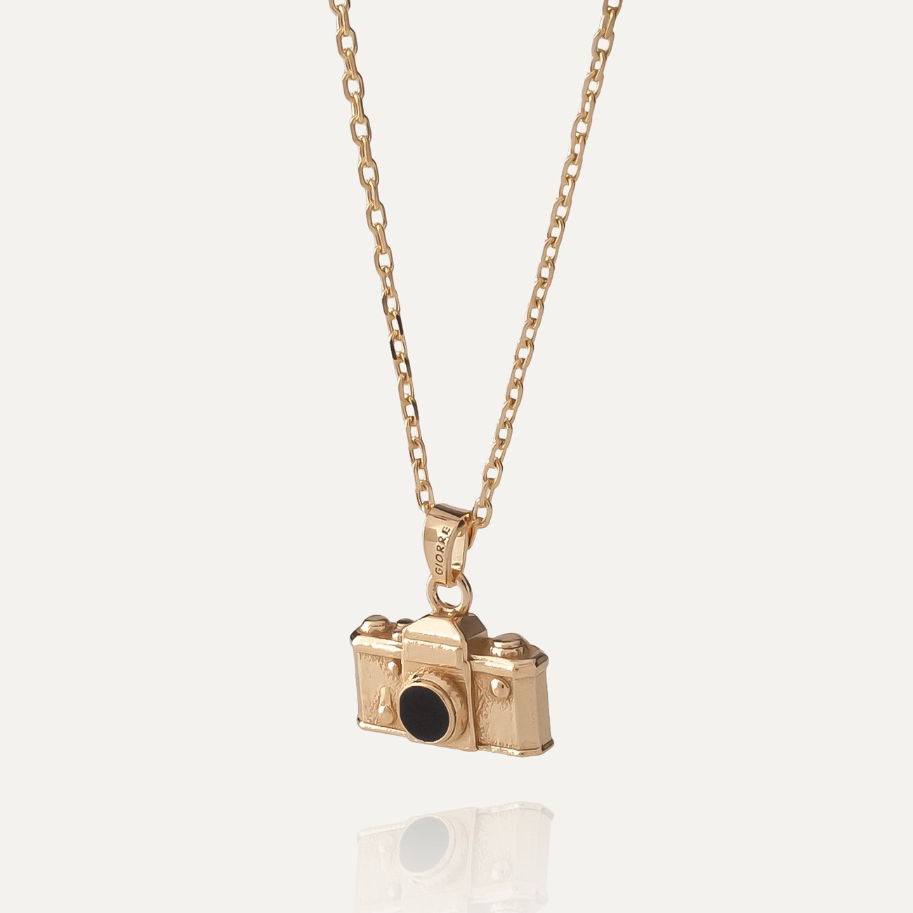 Camera necklace, 925 silver with gold plating