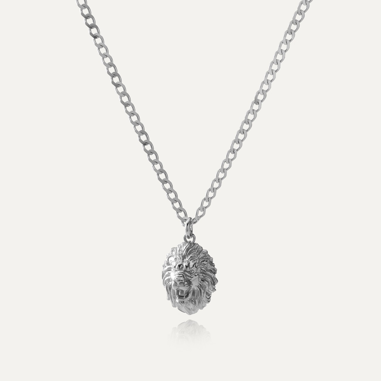 Löwe Kette - Herren, sterlingsilber 925, Platin