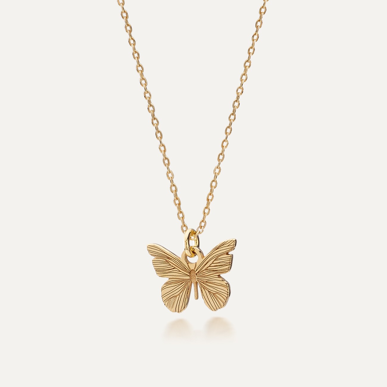 Butterfly necklace, sterling silver 925 gold plated