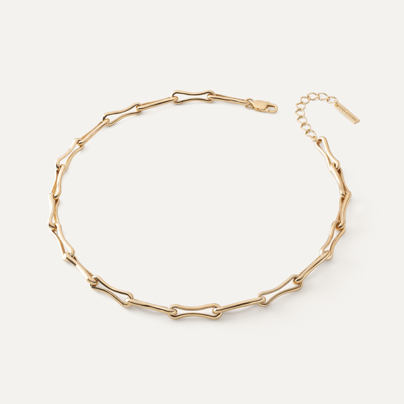 Oblong links necklace - XENIA x GIORRE, silver 925 gold plated