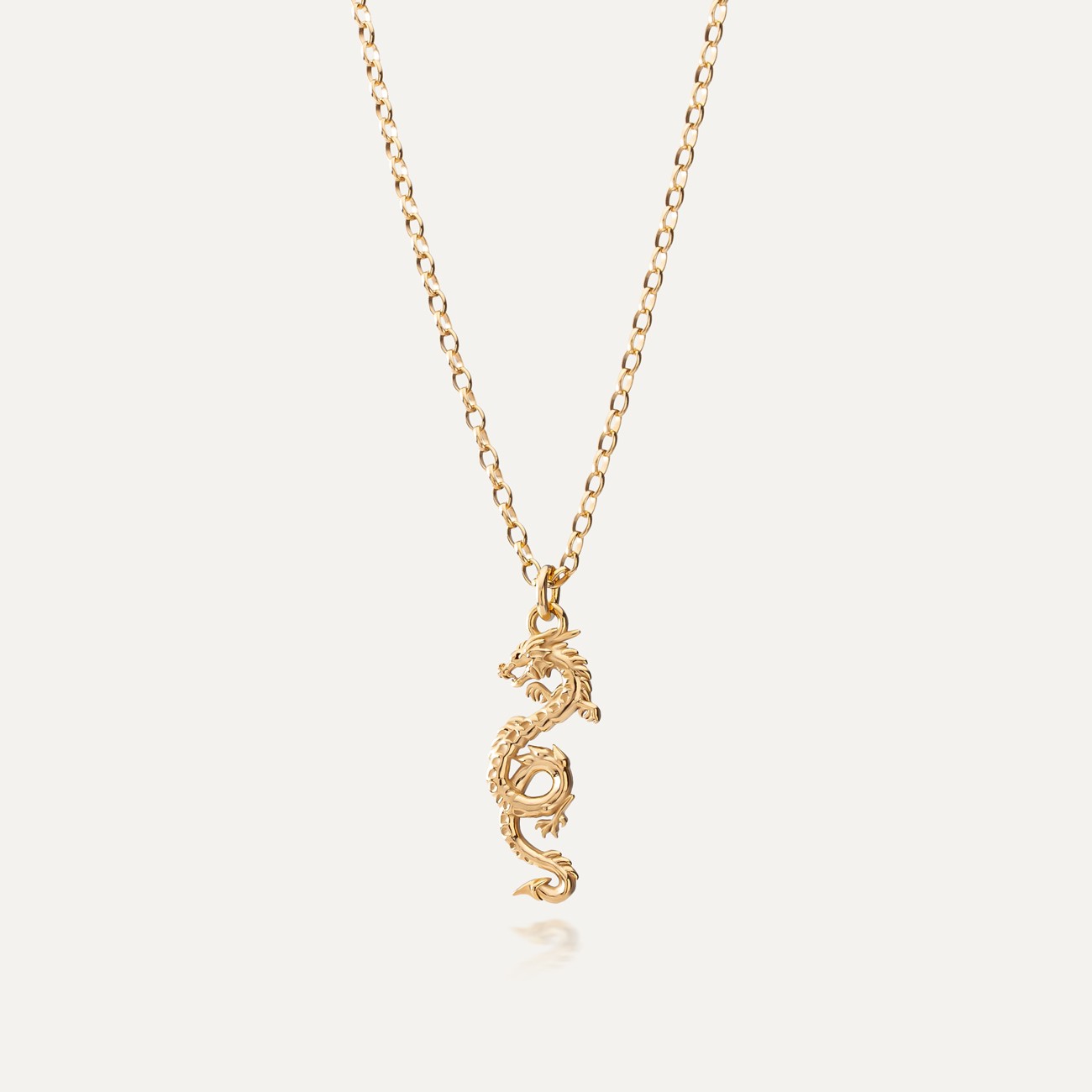 Dragon necklace, sterling silver 925 gold plated