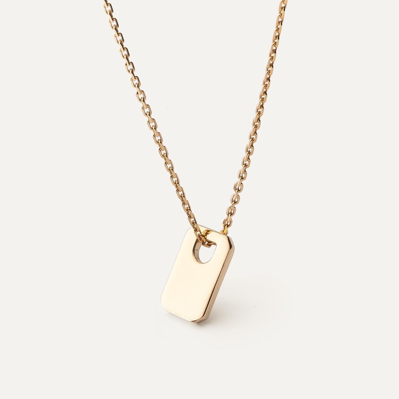 Necklace with geometric pendant gold plated