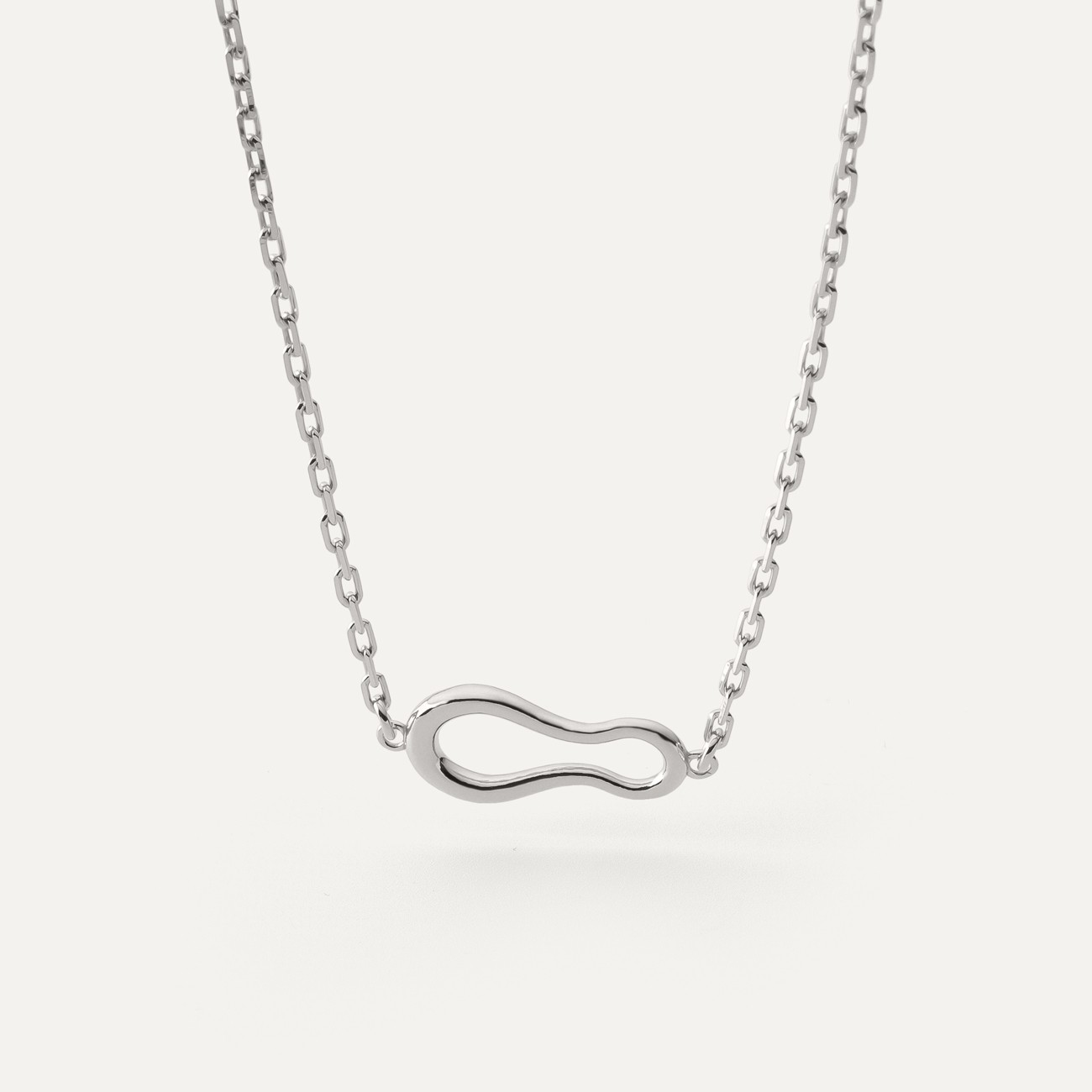 Halskette mit horizontalem geblasenem Anhänger platiniert