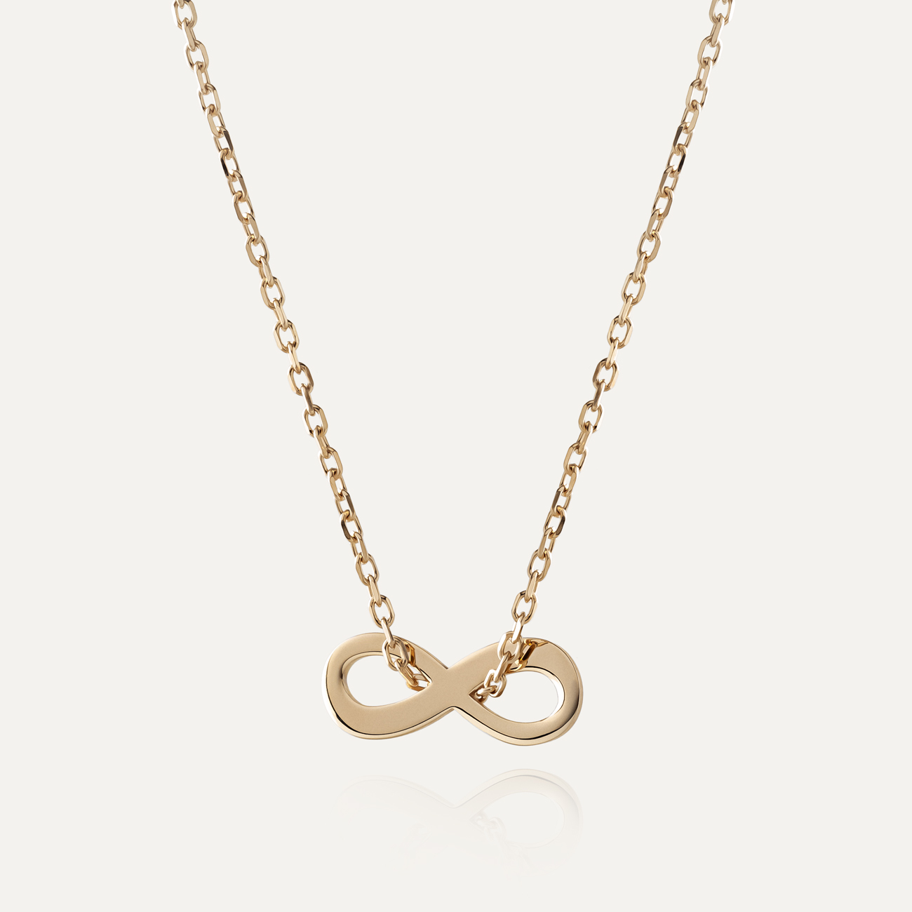 Naszyjnik z przewlekaną zawieszką nieskończoności, srebro 925 w złotym pokryciu