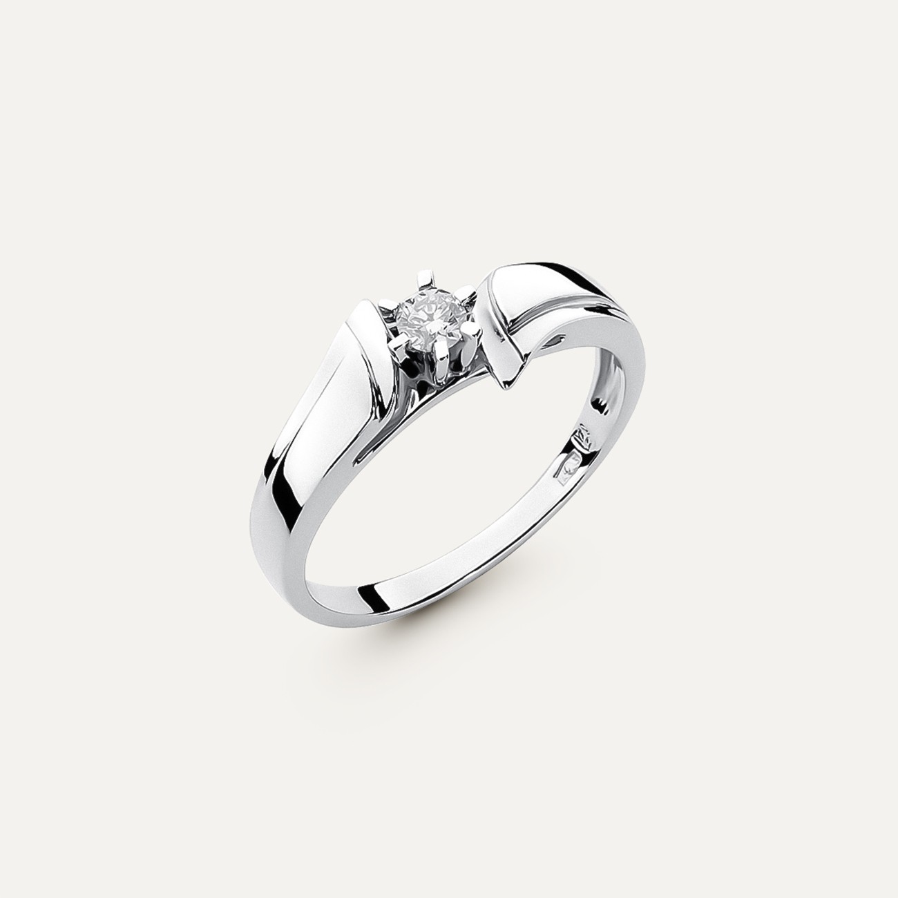 Wedding ring with diamond - Classic, gold 585 white 