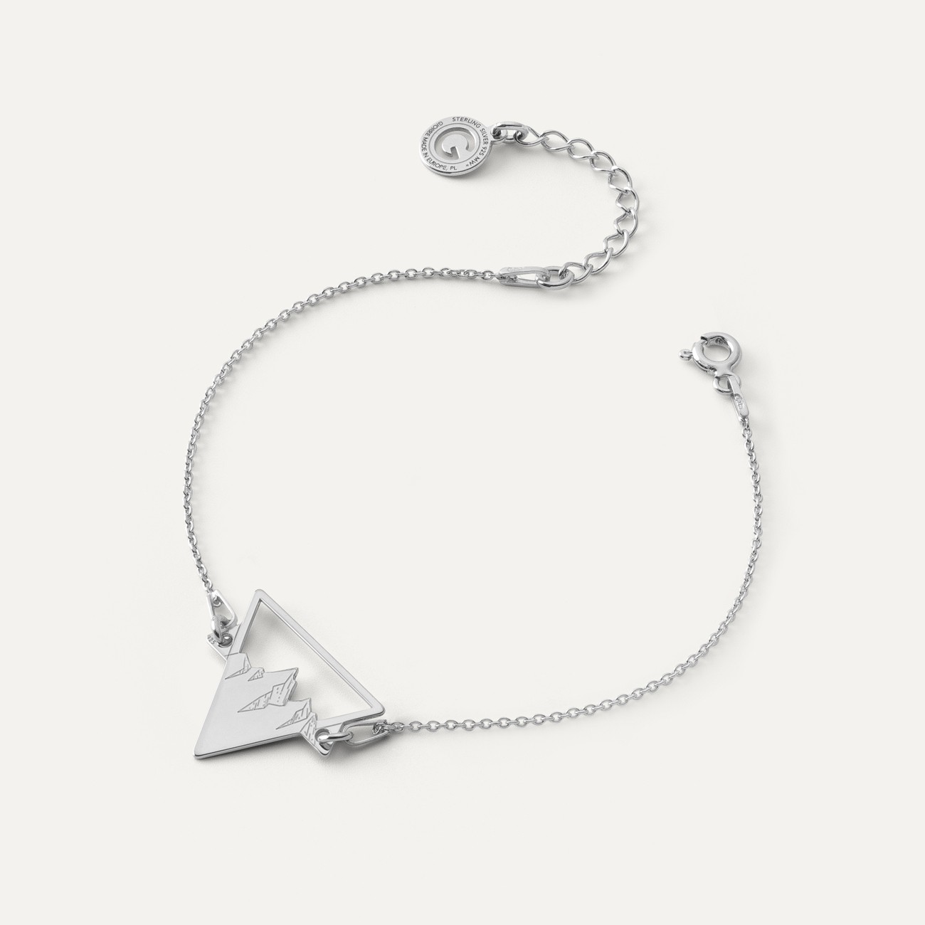 Barcelet - mountains, sterling silver 925 platinum plated