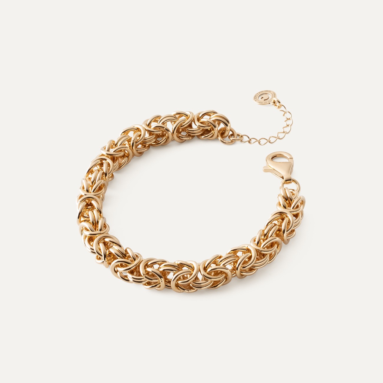 Handgefaltetes Silberarmband - byzantinisch, 925er Silber mit Vergoldung