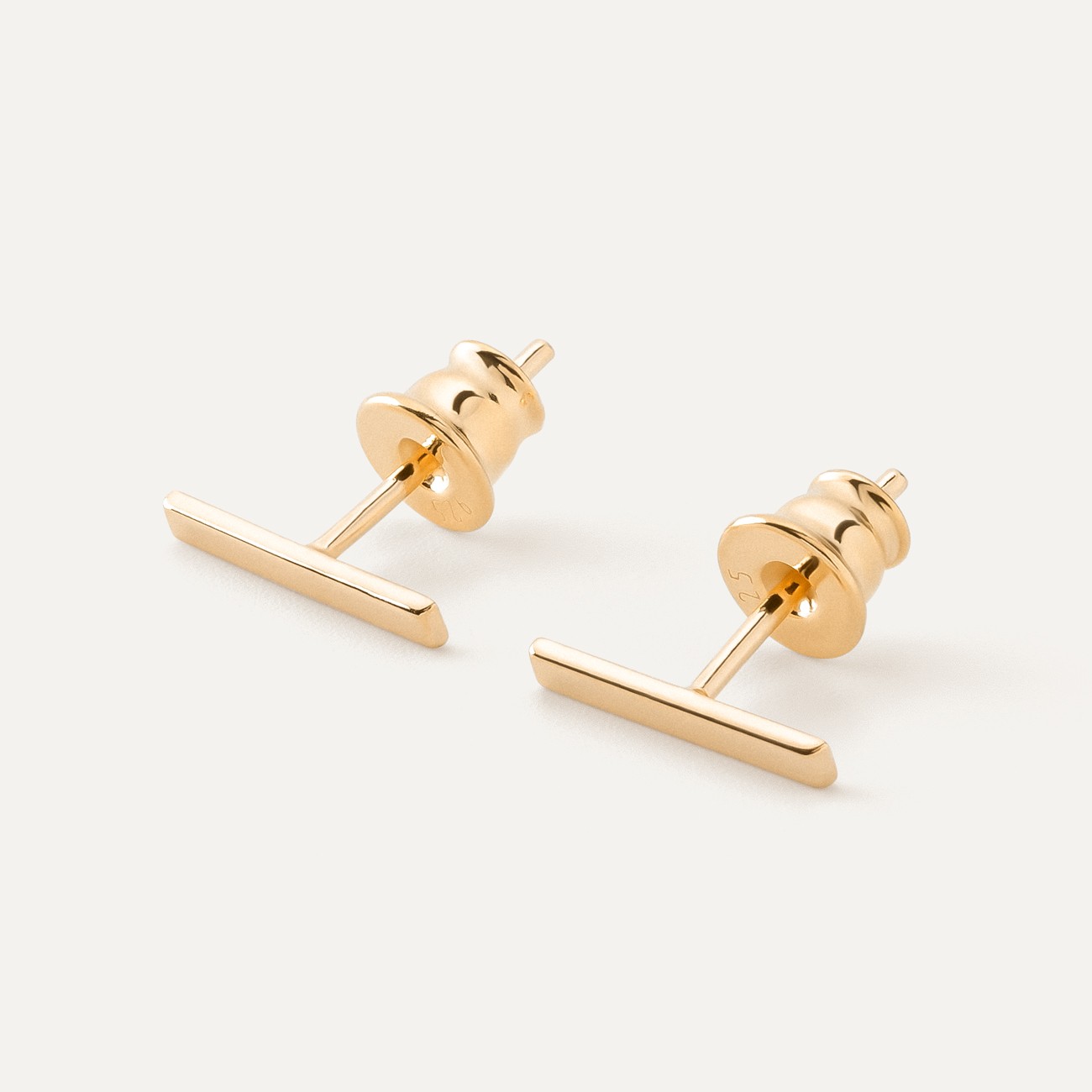 Sticks earrings, sterling silver 925 gold plated