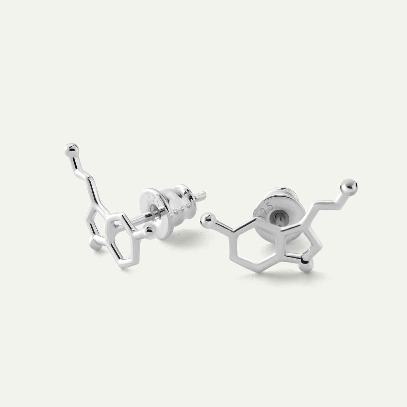 Silver stud earrings - serotonin platinum plated