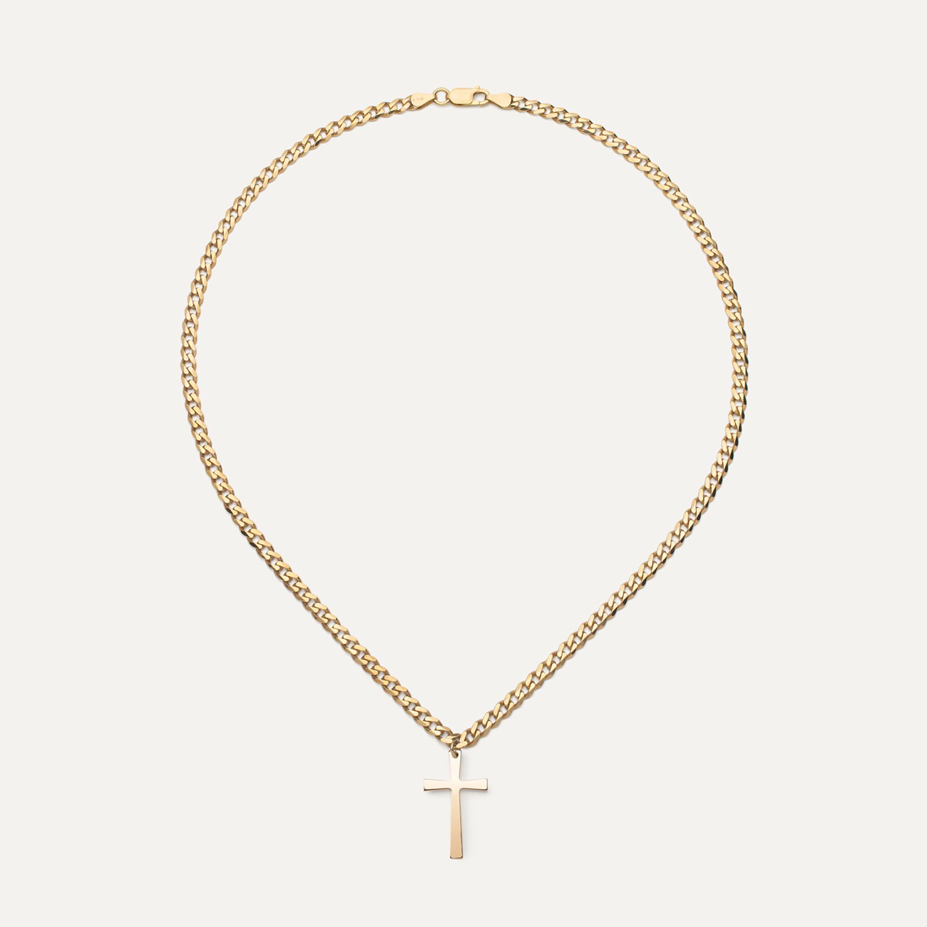 Silberkette, dicke Rüstung mit Kreuz, 925er Silber, vergoldet