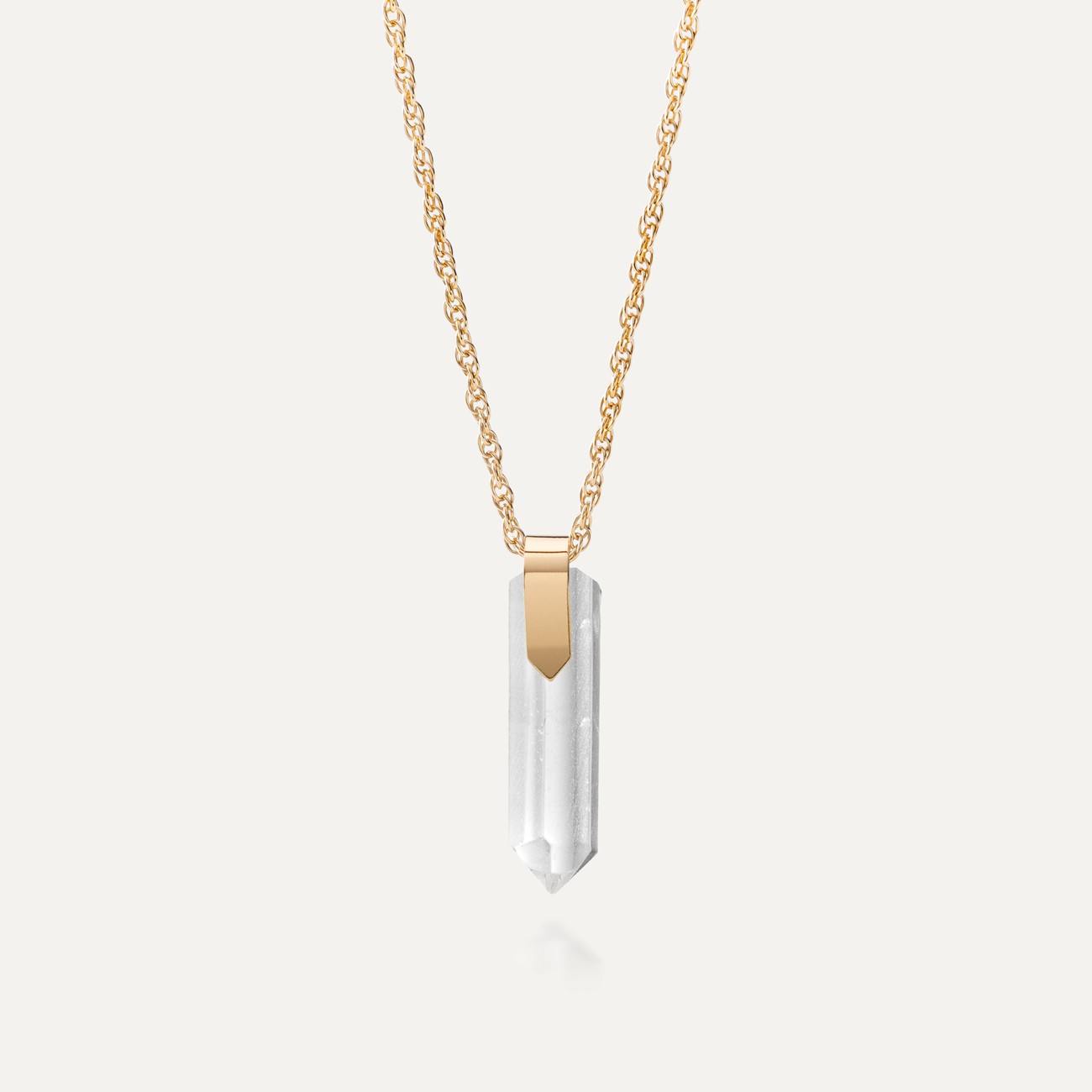 Silver icicle necklace - mountain crystal gold plated