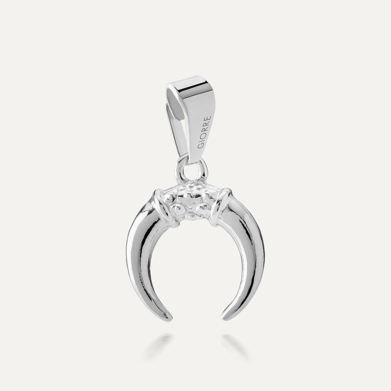 Moon pendant, sterling silver 925 platinum plated